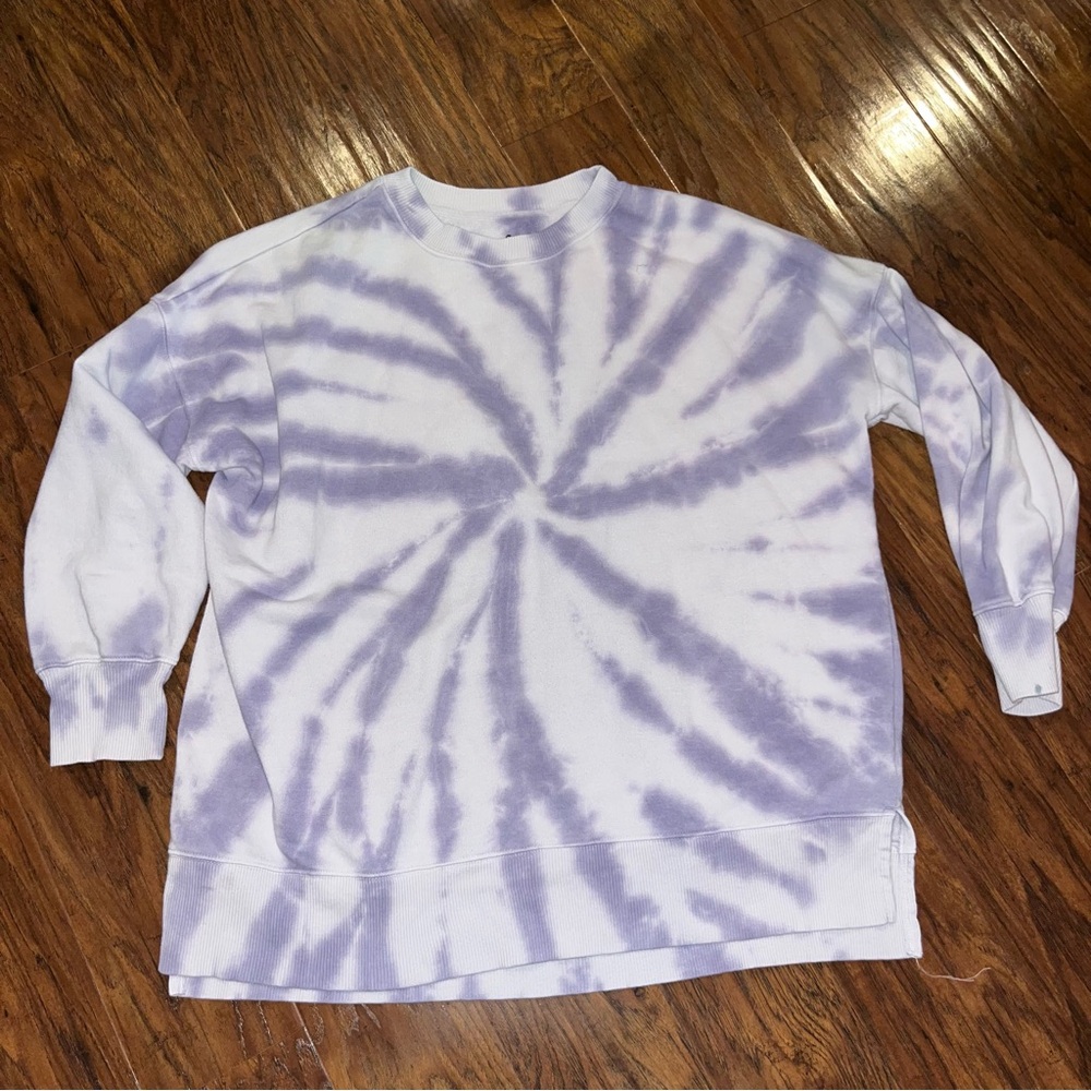 SO Purple Lounge Life Purple Tye Dye Sweatshirt Large